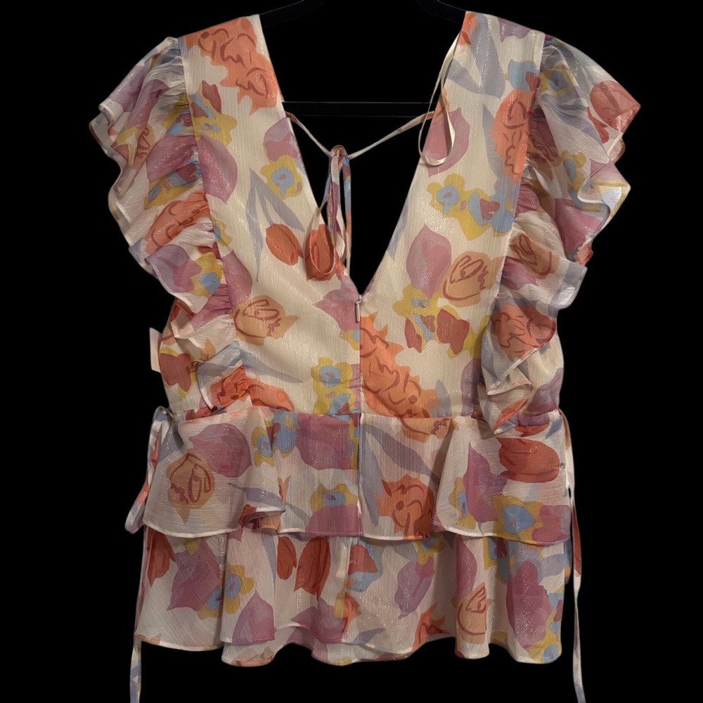 NWOT Ted Baker Rowyn Ruffle Top - Picture 9 of 11